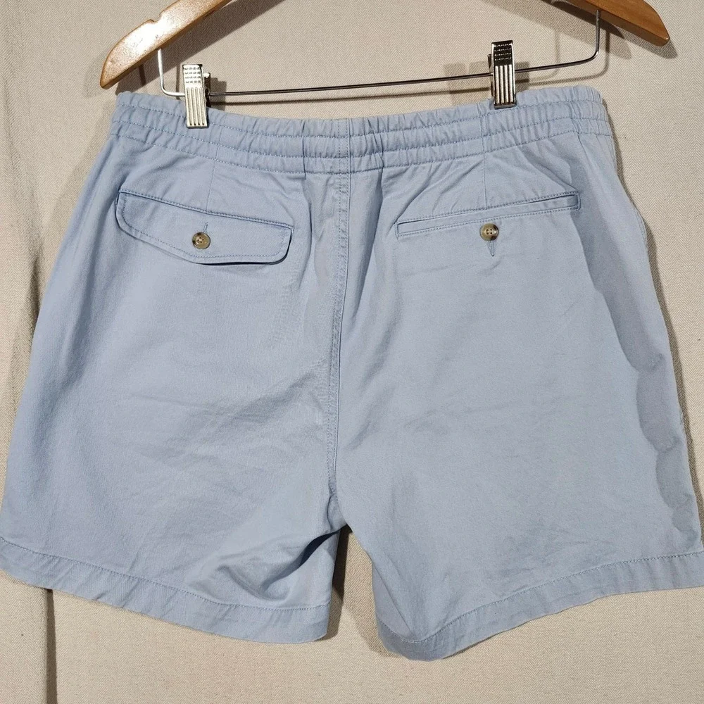 Polo Ralph Lauren Mens Classic Fit 6 Inch Shorts Light Blue Elastic Waist Med